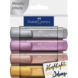 Tekstimarkerite kmpl Faber-Castell metallik 4tk