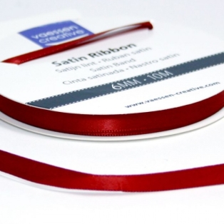 Satin Ribbon w 6mm, 10m/ dark red