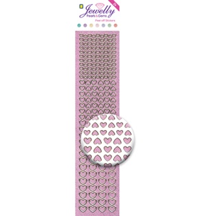 Kontuurkleeps 5x23cm, Süda - Pearl Pink, 2 lehte