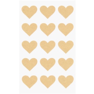 Kraft paper stickers/ hearts 60pcs