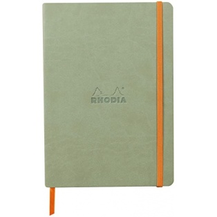 Märkmik A5 Rhodia, 80l, täpid, pehme kaas, celadon