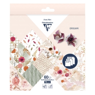 Origami paber 10x10, 15x15, 20x20cm, 60tk/ Fleurs