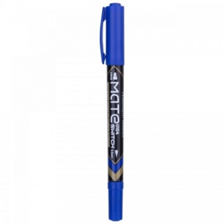 Permanent marker double tip, blue