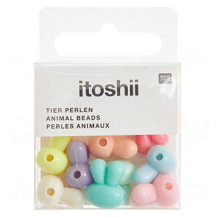 Itoshii pärlid, jänkud pastelsed, 9tk, ca. 13x15mm