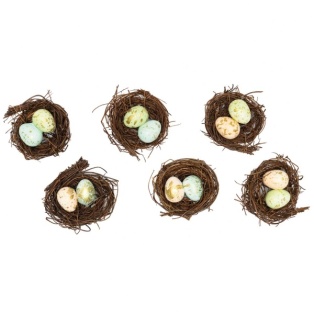 NEST W.EGGS, dark,6PCS