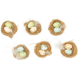 NEST W.EGGS, light,6PCS