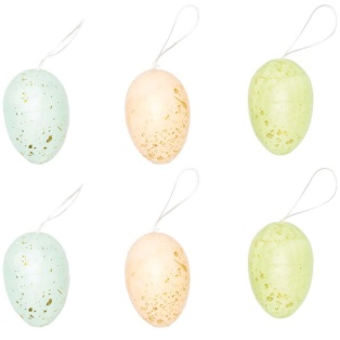 Egg pastel-gold mix 6pcs, 6cm