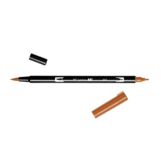 Calligraphy marker Tombow double nib, burnt sienna