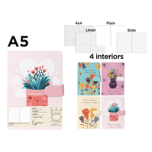 Notebook A5, hard cover, 80sheets,