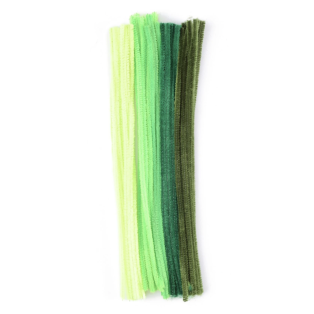 Pipe Cleaners, thickness 6 mm, green assort, 50pcs