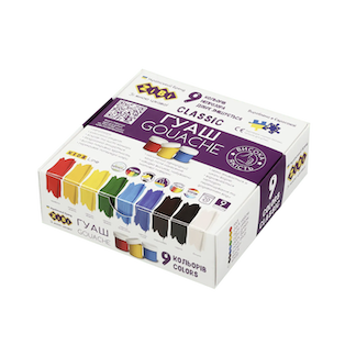 Guaššvärvide komplekt 9x20ml ZiBi