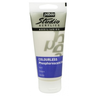 Studio acrylic glow in the dark/100ml colourless green