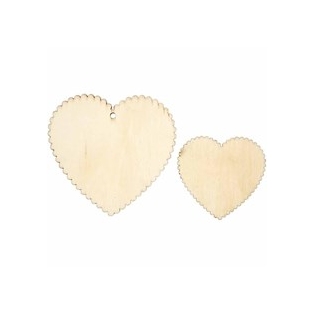 wooden hearts, size 5.1x5,1cm, 12pcs
