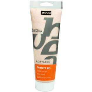 Studio acrylics sand textured gel 250ml, red