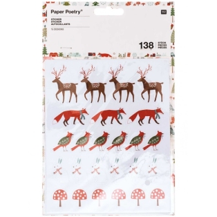 Stickers Winter Forest 6pages 138pc /Red