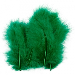 Feathers, size 5-12cm, 15pcs/ Green