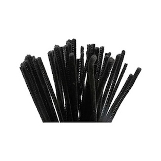 Pipe Cleaners, thickness 6 mm, black, 50pcs