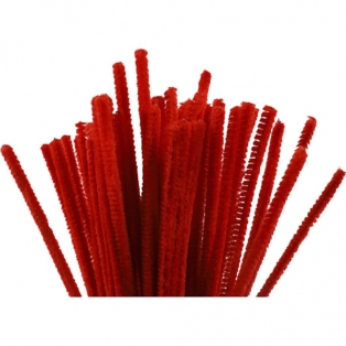 Pipe Cleaners, thickness 6 mm, red 50pcs