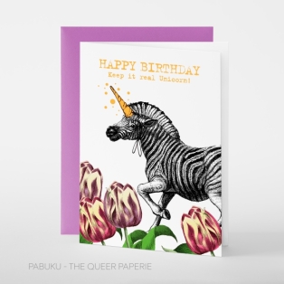 Greeting card/ Unicorn ZEBRA