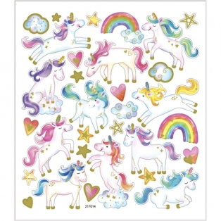 Stickers Unicorns, sheet 15x16,5 cm