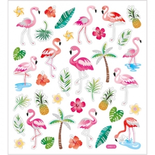Stickers Flamingos , sheet 15x16,5 cm