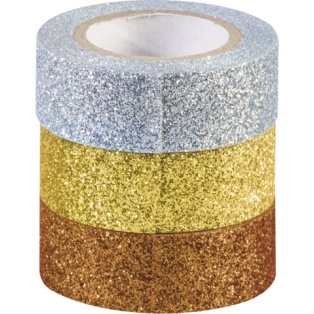 Disainteip glitter 3tk/ kuld,hõbe