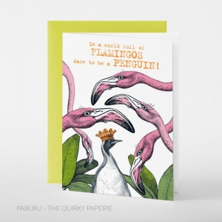 Greeting card B6/ World of Flamingos