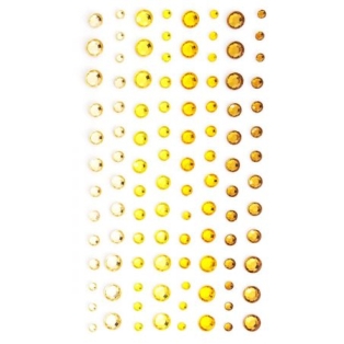 Self-Adhesive Crystals 3-6mm, 104pcs, yellow