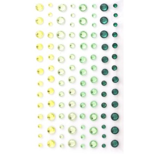 Self-Adhesive Crystals 3-6mm, 104pcs, green