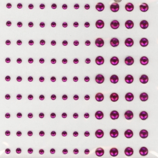 Self-adhesive pearls 3+5mm x108 fuchia