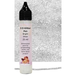 3D Glitter Pen 25ml/ Bright Silver