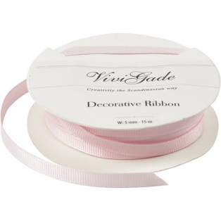Decorative Ribbon W. 5mmx5m, light pink