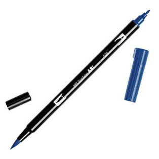 Calligraphy marker Tombow double nib, navy blue