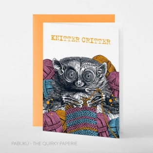 Greeting card B6/ Knitter Critter