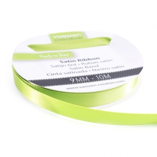 Satin Ribbon w 9mm, 10m/ apple green