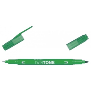 Marker Tombow TwinTone Dual-tip 0,3 ja 0,8mm, roheline