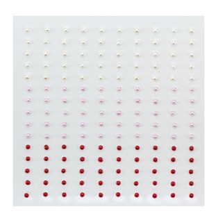 Adhesive half pearls 3 shades of red 2mm