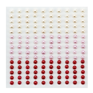 Self-Adhesive Pearls 4mm, 150pcs, red