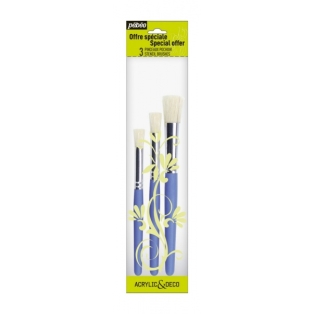 Pack 3 stencil brushes