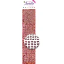 Stickers, sheet 5x23 cm, hearts, Diamond pink, 2sheets