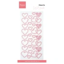 Hearts rhinestones - light pink 28pcs