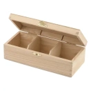 Puidust teekarp 9x22x7cm, 3 lahtriga