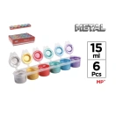 Liquid Tempera set 6x15ml metal