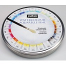 Watercolours, metal pocket box of 24 half pans