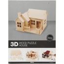 3D Wooden Construction Kit, House with veranda, size 22,5x16x17,5 , 