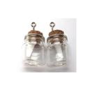 Mini Glass Bottles, with cork&screw, 22x22mm, 2pcs