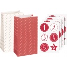 Advent Calendar Set 180 x 97 x 60 mm red/white