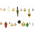 Xmas tree bauble set gold/silver 25pcs