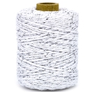 Cotton cord luxe, silver / white