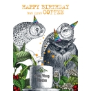 Greeting card B6/ BD Coffee Owl